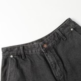 Balenciaga Classic Black Heavy Industry Washed Denim Shorts