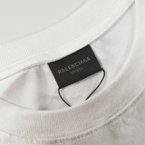 Balenciaga Wash Water Stir Fried Salt Spray Monkey Print Short Sleeved Unisex Oversize Casual T-shirt