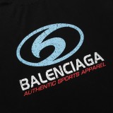 Balenciaga Surfing Logo Blurred Print Short Sleeved Couple Washed Old Hole T-shirt