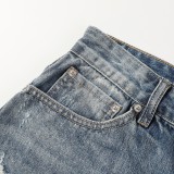 Balenciaga High Street Damaged Washed Denim Shorts