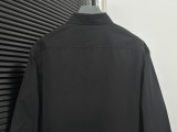 Balenciaga 24SS Classic Neckline Letter Embroidered Long sleeved Shirt