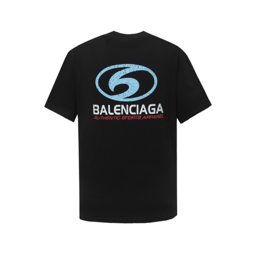 Balenciaga Surfing Logo Blurred Print Short Sleeved Couple Washed Old Hole T-shirt