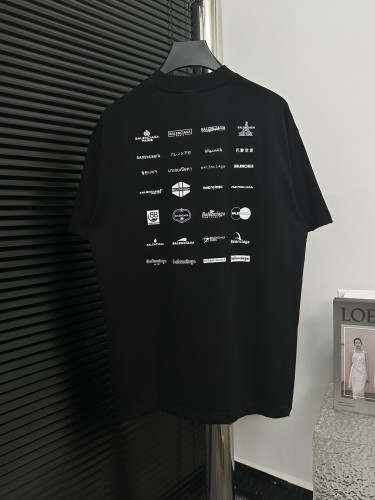Balenciaga Classic Full Print Logo Short Sleeve Couple Casual Cotton T-shirt