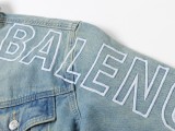 Balenciaga Classic Logo Letter Embroidered Denim Coat