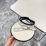 Chanel Summer New Small Fragrant Wind Ribbon Sunshade Hat Empty Top Hat