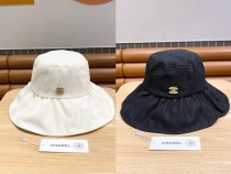 Chanel Summer Women's Big brim Contrast Sunshade Hat Fisherman's Hat