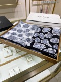 Chanel Mountain Camellia Pattern Bubble Silk Square Scarf Size: 140 * 140cm