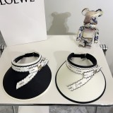 Chanel Summer New Small Fragrant Wind Ribbon Sunshade Hat Empty Top Hat