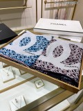Chanel Double C Logo Printed Bubble Silk Square Scarf Size: 140 * 140cm