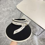 Chanel Summer New Small Fragrant Wind Ribbon Sunshade Hat Empty Top Hat