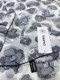 Chanel Mountain Camellia Pattern Bubble Silk Square Scarf Size: 140 * 140cm