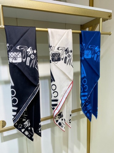 Chanel Four Seasons Single sided Twill Silk Scarf Size: 90 * 90cm