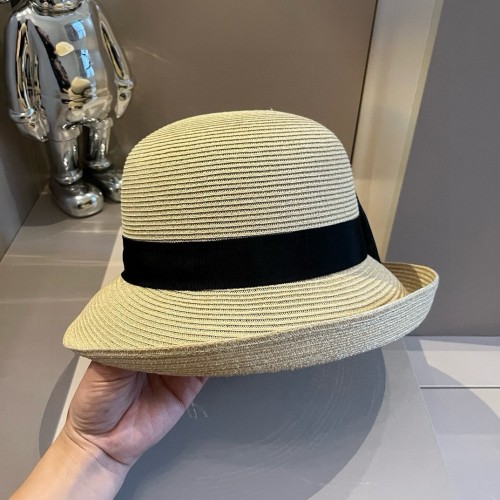 Chanel Summer Celebrity Eugenia Bowtie Wind Straw Hat 57cm