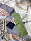 Gucci Double G Horsehead Buckle Jacquard Twill Silk Square Scarf Size: 90 * 90cm