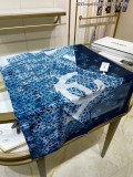 Chanel Double C Logo Printed Bubble Silk Square Scarf Size: 140 * 140cm