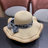 Dior Sunscreen Big brim Straw Hat Holiday Leisure Hat