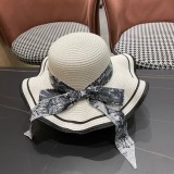 Dior Sunscreen Big brim Straw Hat Holiday Leisure Hat