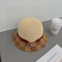 Gucci Belt Style Straw Hat Sunshade Fine Grass Basin Hat