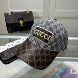 Gucci Classic Embroidered Logo Leather Panel Baseball Hat Unisex Casual Versatile Hat