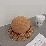 Gucci Belt Style Straw Hat Sunshade Fine Grass Basin Hat