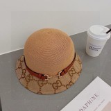 Gucci Belt Style Straw Hat Sunshade Fine Grass Basin Hat