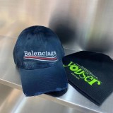Balenciaga High Street Logo Embroidered Washed Baseball Hat