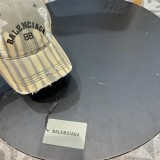 Balenciaga Cool Wash Water Smoke Grey Letter Logo Baseball Hat
