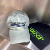 Balenciaga High Street Logo Embroidered Washed Baseball Hat
