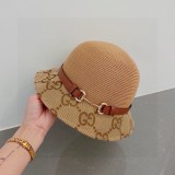 Gucci Belt Style Straw Hat Sunshade Fine Grass Basin Hat