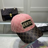 Gucci Classic Embroidered Logo Leather Panel Baseball Hat Unisex Casual Versatile Hat