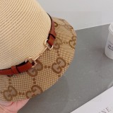 Gucci Belt Style Straw Hat Sunshade Fine Grass Basin Hat