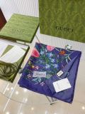 Gucci Luxury Flower Printed Silk Square Scarf 110 * 110cm