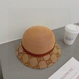 Gucci Belt Style Straw Hat Sunshade Fine Grass Basin Hat