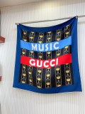 Gucci Fashion Music Printed Twill Silk Scarf 90 * 90cm
