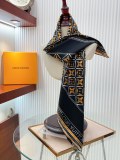 Louis Vuitton Fashion Color Block Old Flower Twill Silk Square Scarf 90 * 90cm