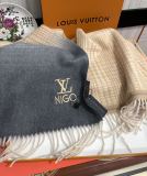 Louis Vuitton Classic Plaid Contrast Cashmere Scarf Unisex Warm Scarf 32 * 200cm