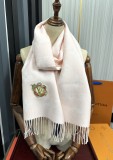 Louis Vuitton Monogram Jacquard Wool Scarf Unisex Pan Long Embroidery Sticking Tassel Warm Scarf 32 * 200cm