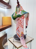 Louis Vuitton Light Luxury Contrast Floral Silk Scarf 110 * 110cm
