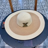 Louis Vuitton Sun Shaded Big brim Straw Hat Simple and Versatile Straw Hat