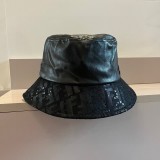 Fendi Spliced Wash Leather FF New Fisherman Hat