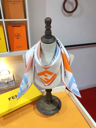 Fendi Fashion Color Block FF Twill Silk Square Scarf 90 * 90cm