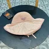 Prada Outdoor Sunscreen Spliced Fisherman Hat Versatile Sunshade Hat