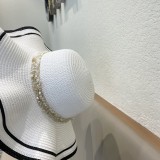 Prada New Sun Protection Lotus Edge Big Brimmed Top Hat Straw Hat