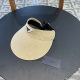 Prada New Sun Protection Large brim Empty Top Hat Straw Hat