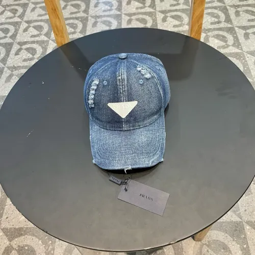 Prada Fashion Triangle Perforated Baseball Hat Versatile Couple Sunshade Hat