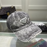Prada Classic Washed Hole Baseball Hat Sunshade Hat