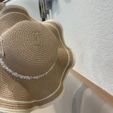 Prada New Sun Protection Lotus Edge Big Brimmed Top Hat Straw Hat