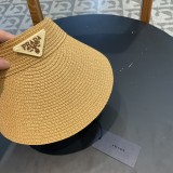 Prada New Sun Protection Large brim Empty Top Hat Straw Hat