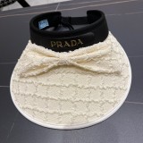 Prada Small Fragrant Wind Sunscreen Hat Women's Sunshade Open Top Hat