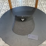 Prada New Sun Protection Large brim Empty Top Hat Straw Hat